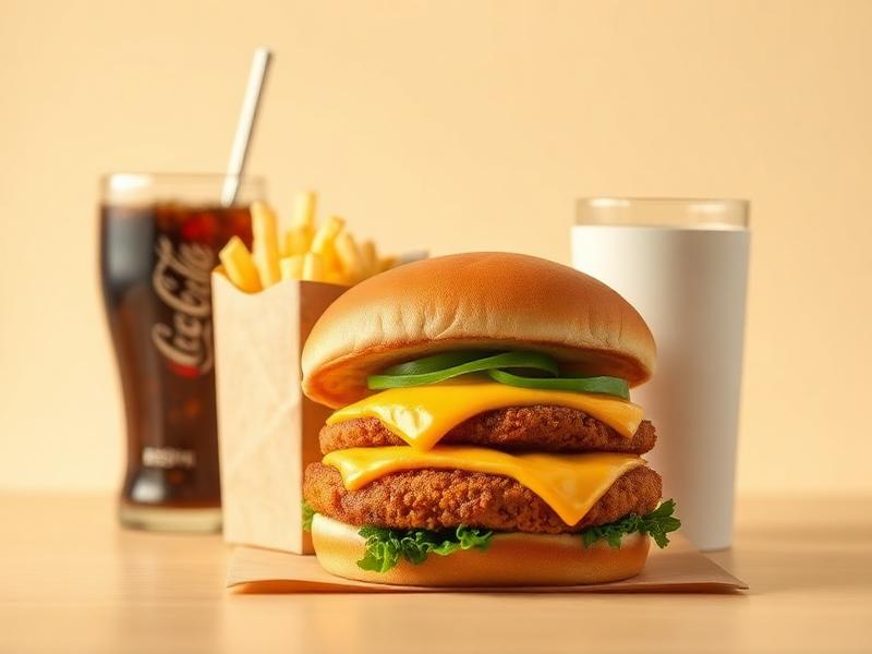 Crispy Paneer Meal — Burger + Fries + Drink